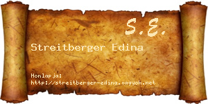 Streitberger Edina névjegykártya